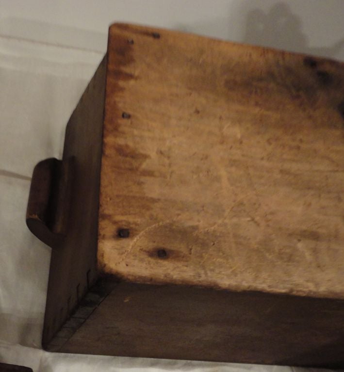 19th Century Original Brown Painted Dovetailed Dough Tray from PA 2