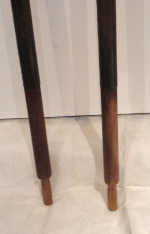 19th Century Pair Of Rustic 19thc  Oars With Original Metal Bands From N.e.