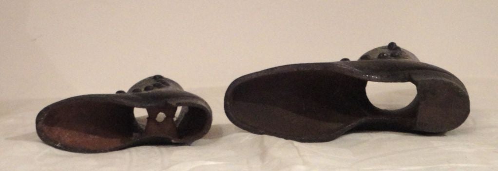 19th Century Small and Large Cast Iron Boots from Mannequin Forms In Good Condition In Los Angeles, CA