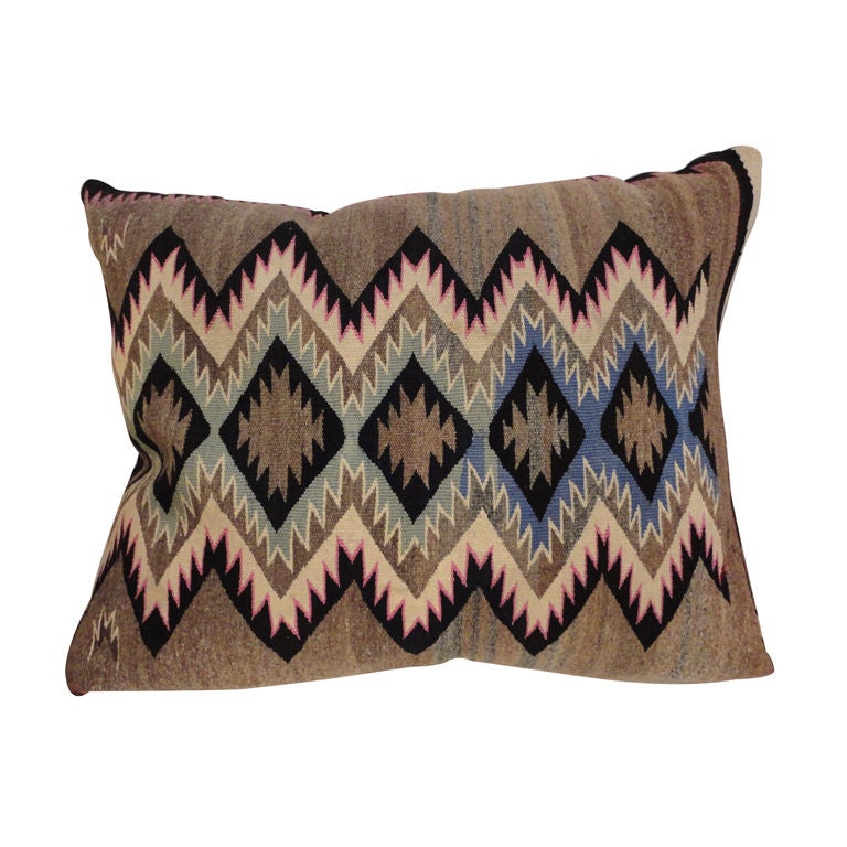 Fantastic Navajo Eye Dazzler Weaving Pillow /Unusual Colors at 1stdibs