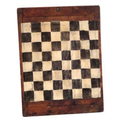 Antique 19thc Original Painted Folky Gameboard On A 19thc Dough Board