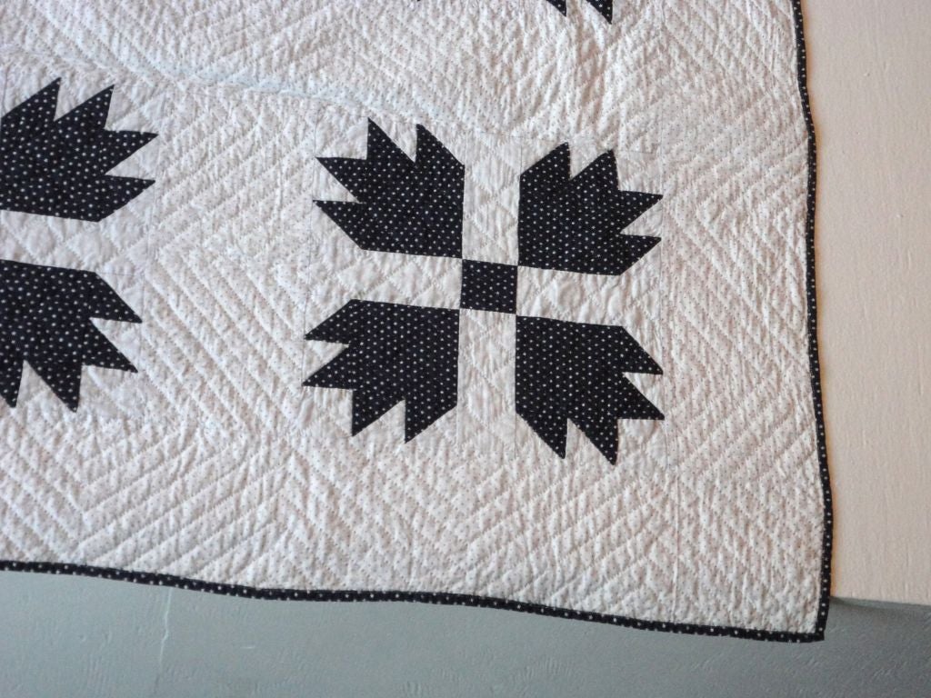 American 19thc Bear Paw Pattern Quilt From Pennsylvania