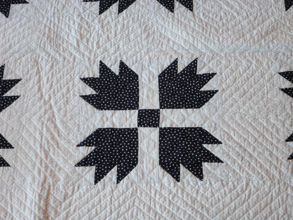 Cotton 19thc Bear Paw Pattern Quilt From Pennsylvania