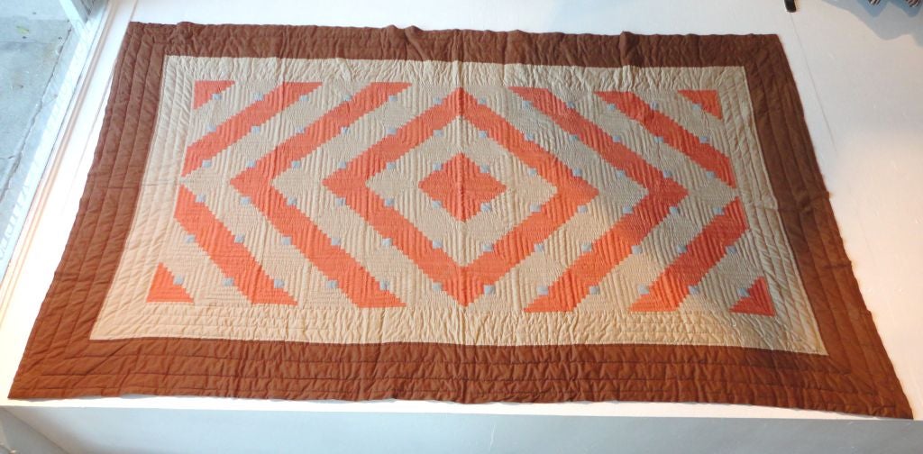 1940s Log Cabin/barn Raising Pattern Quilt From Ohio