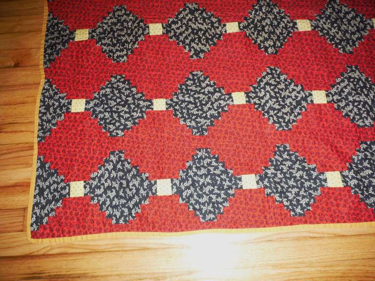 19th Century Early Mini Pieced Log Cabin Quilt from Pennsylvania 1
