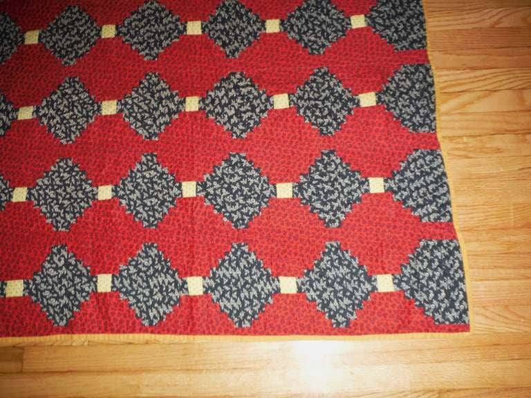 19th Century Early Mini Pieced Log Cabin Quilt from Pennsylvania 2