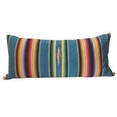 Vintage Large Mexican, Serape Bolster Pillow