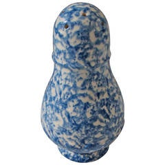 Rare Early 20th Century Spongeware Sugar Shaker 10