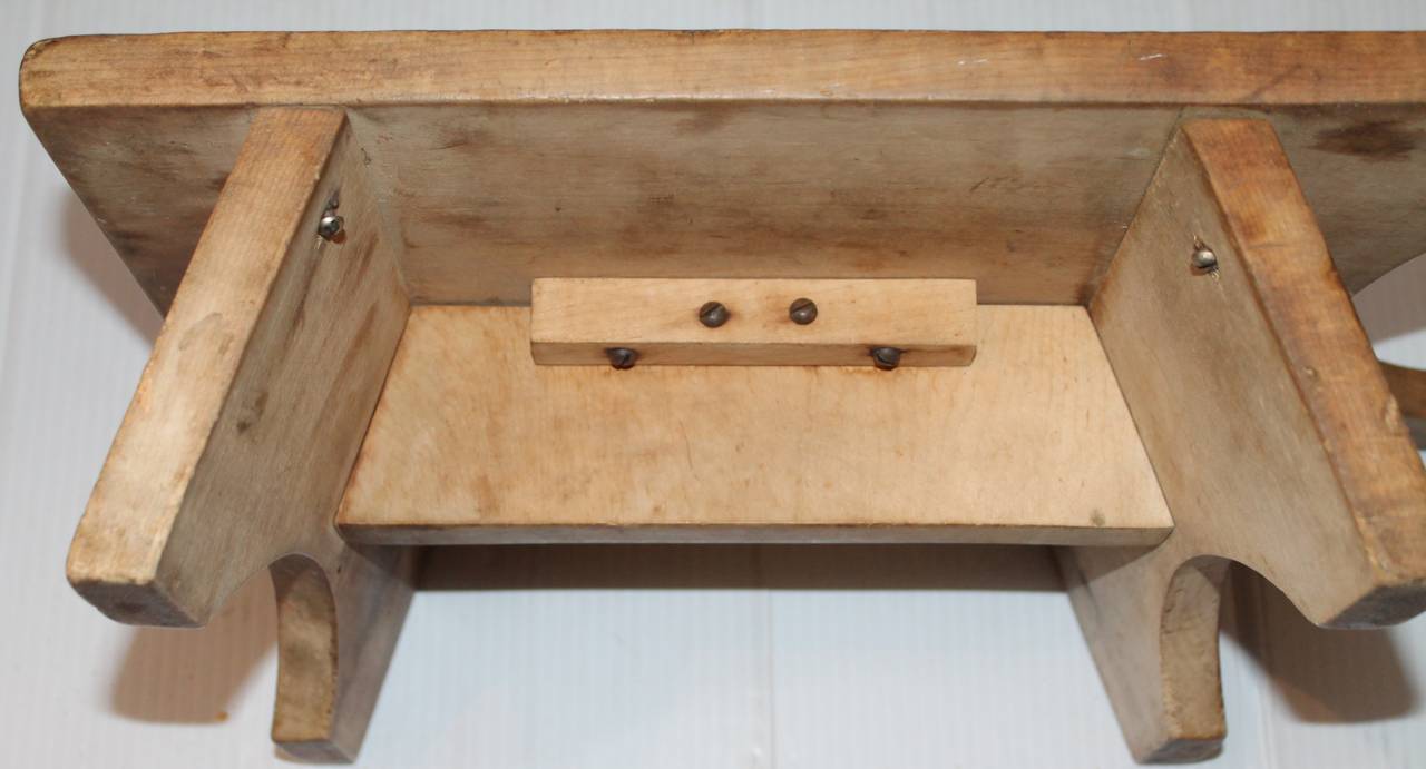 Pine 19th Century Cutting Board Bench from Pennsylvania