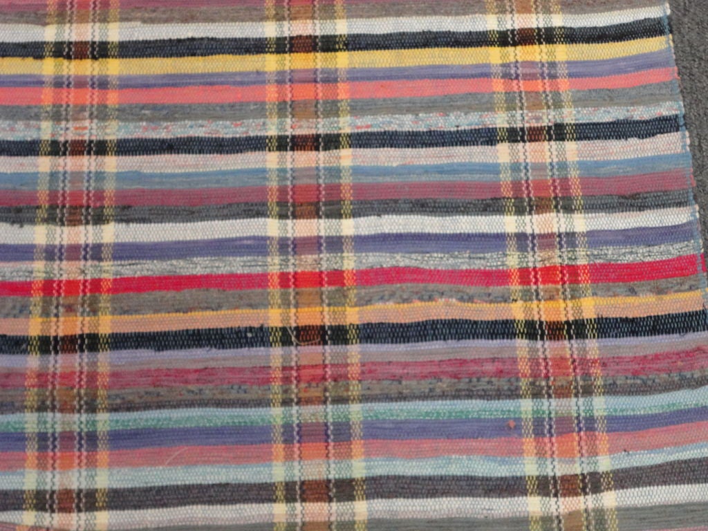 1930's Multi-colored Rag Runner Rug