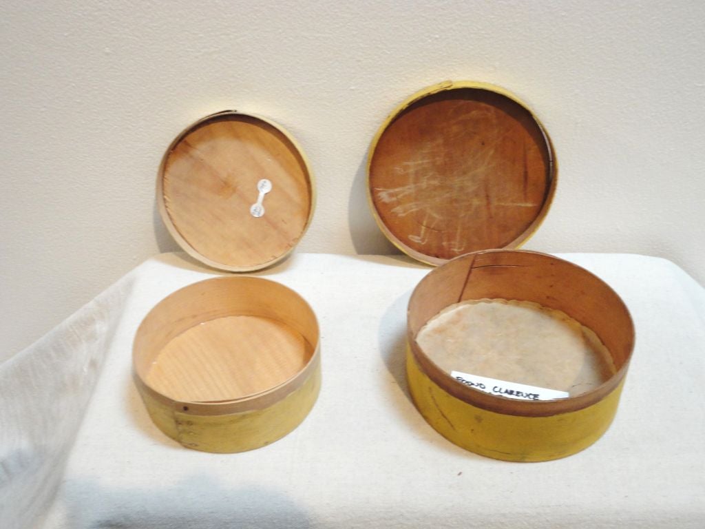American Pair Of 19thc Mustard Painted Pantry Boxes