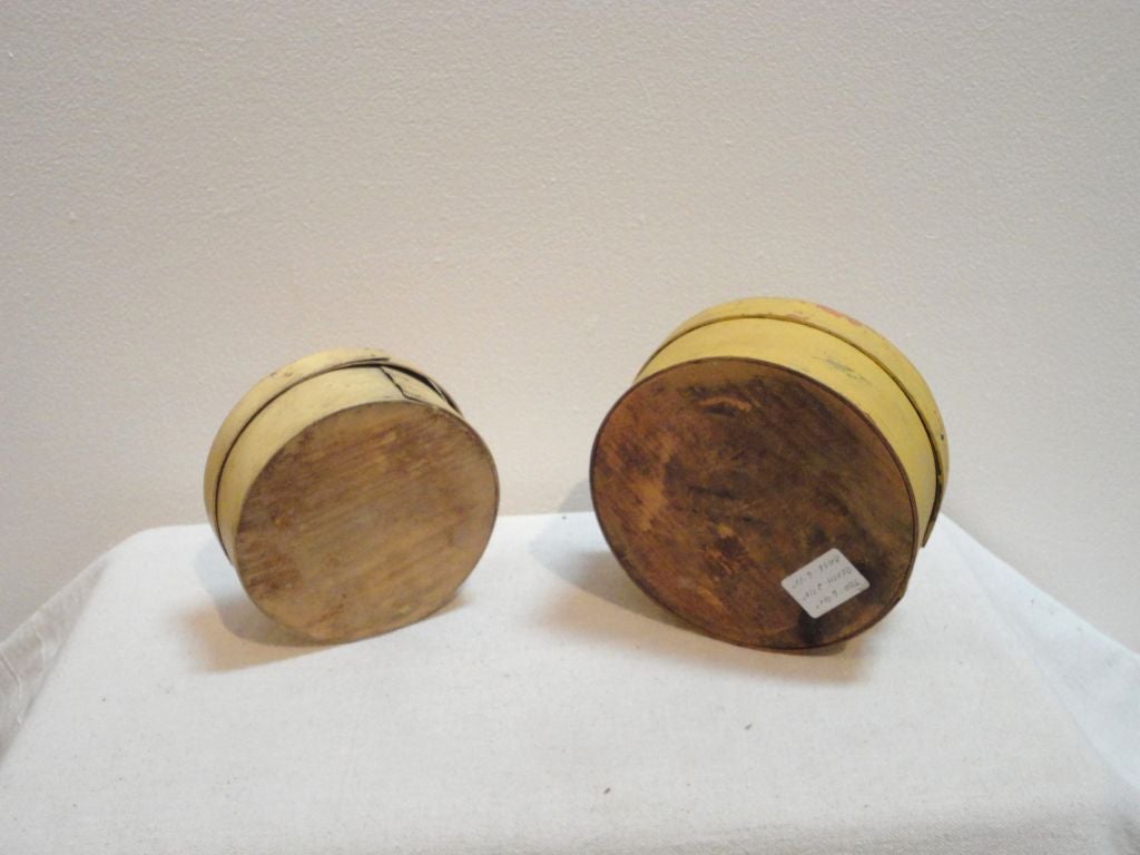 Wood Pair Of 19thc Mustard Painted Pantry Boxes