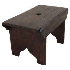 Antique Fantastic 19thc Foot/step Stool In Old Stain Surface