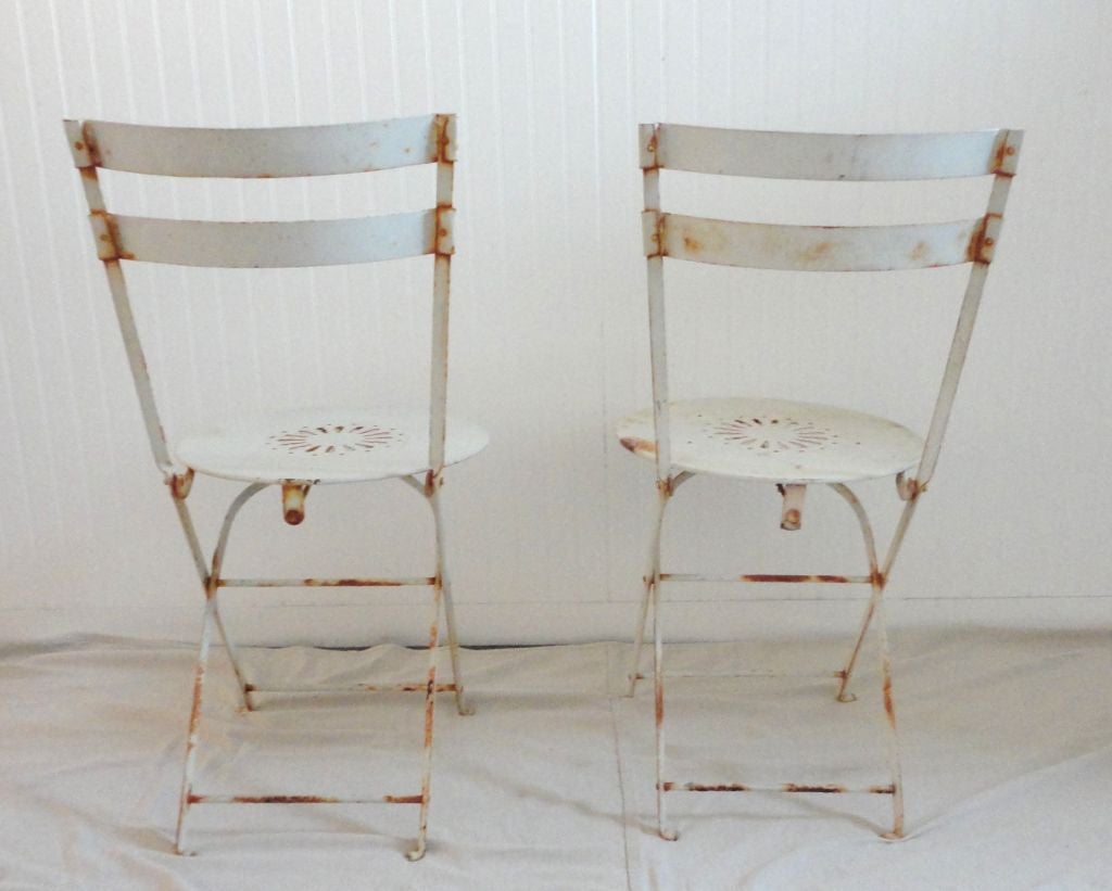 Early 20thc French Bistro Table & Chairs Set 5