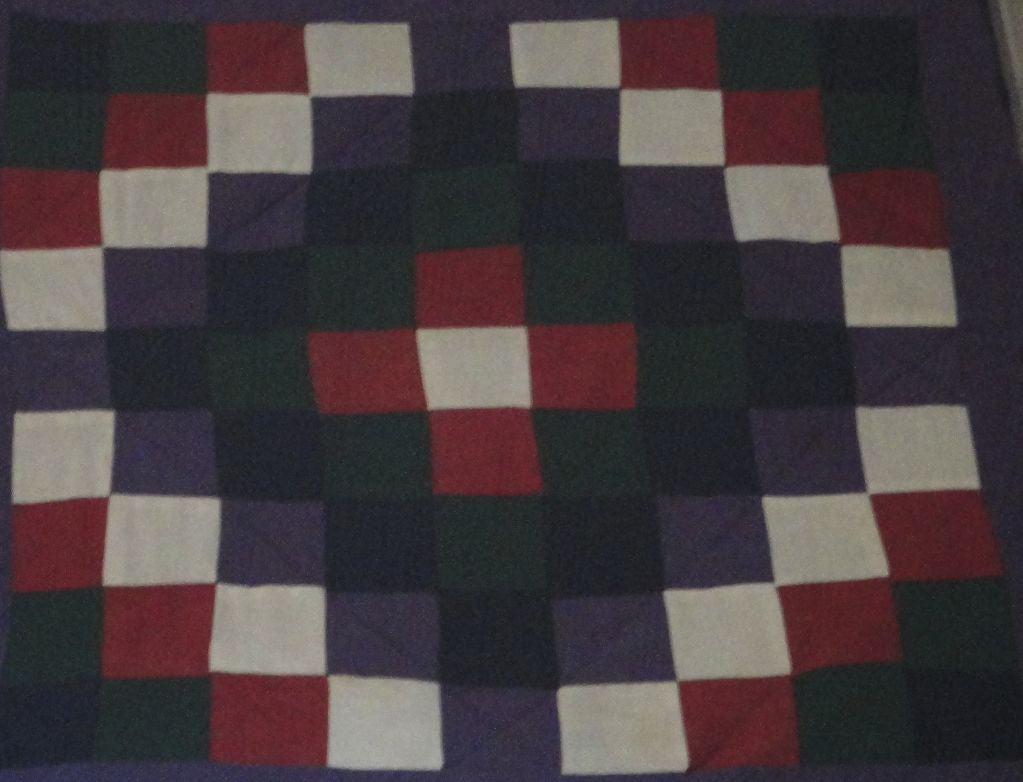 Folk Art 1930s Amish Doll Quilt from Lanc., Pennsylvania, One-Patch For Sale