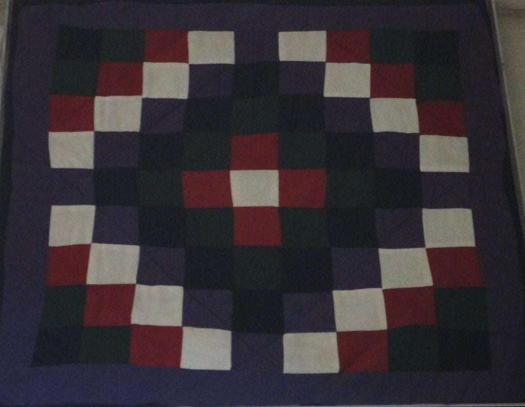 Hand-Crafted 1930s Amish Doll Quilt from Lanc., Pennsylvania, One-Patch For Sale