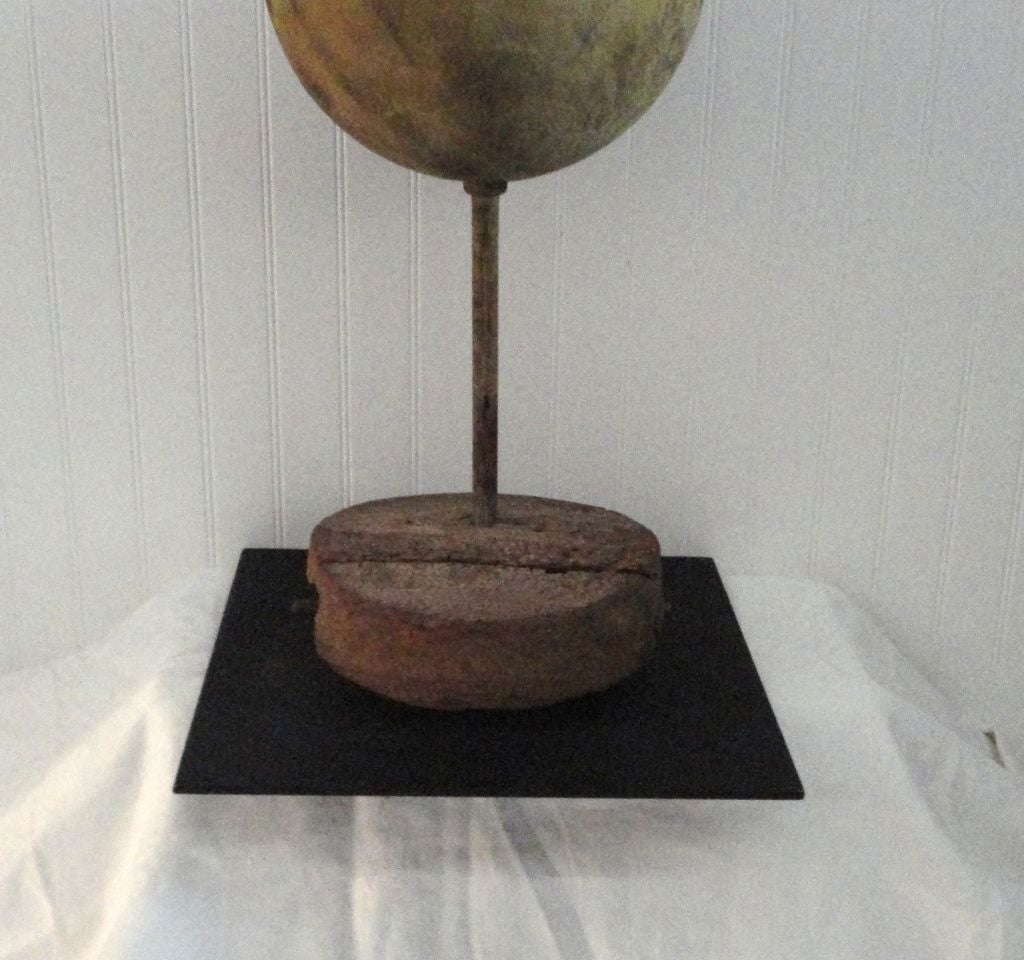 American Rare 19th Century Large Original Painted Lightning Rod on Stand For Sale