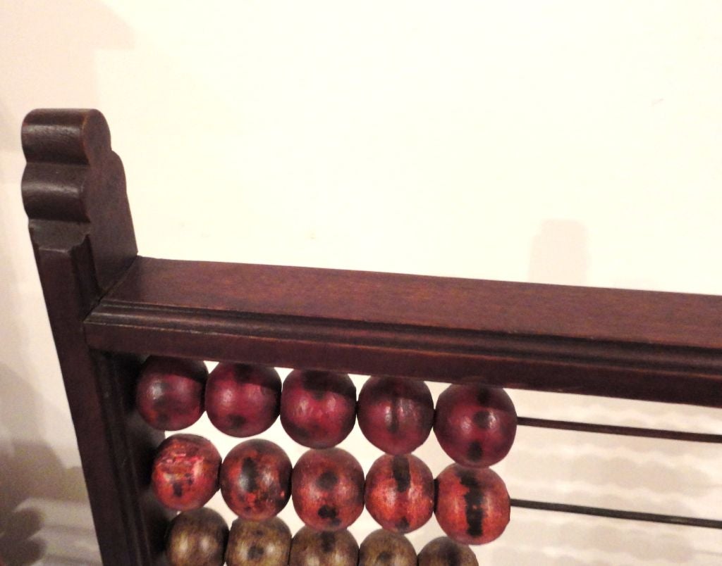 American Rare 19thc Painted Table  Top Abacus  On Feet