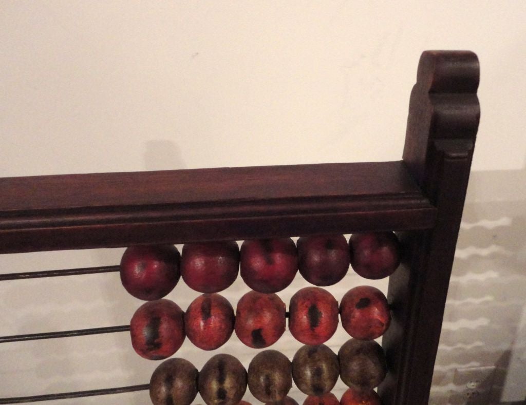 19th Century Rare 19thc Painted Table  Top Abacus  On Feet