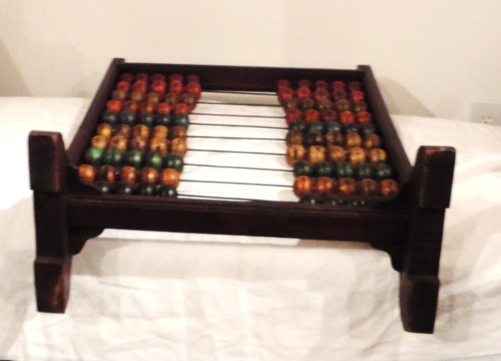 Rare 19thc Painted Table  Top Abacus  On Feet 4