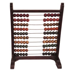 Used Rare 19thc Painted Table  Top Abacus  On Feet
