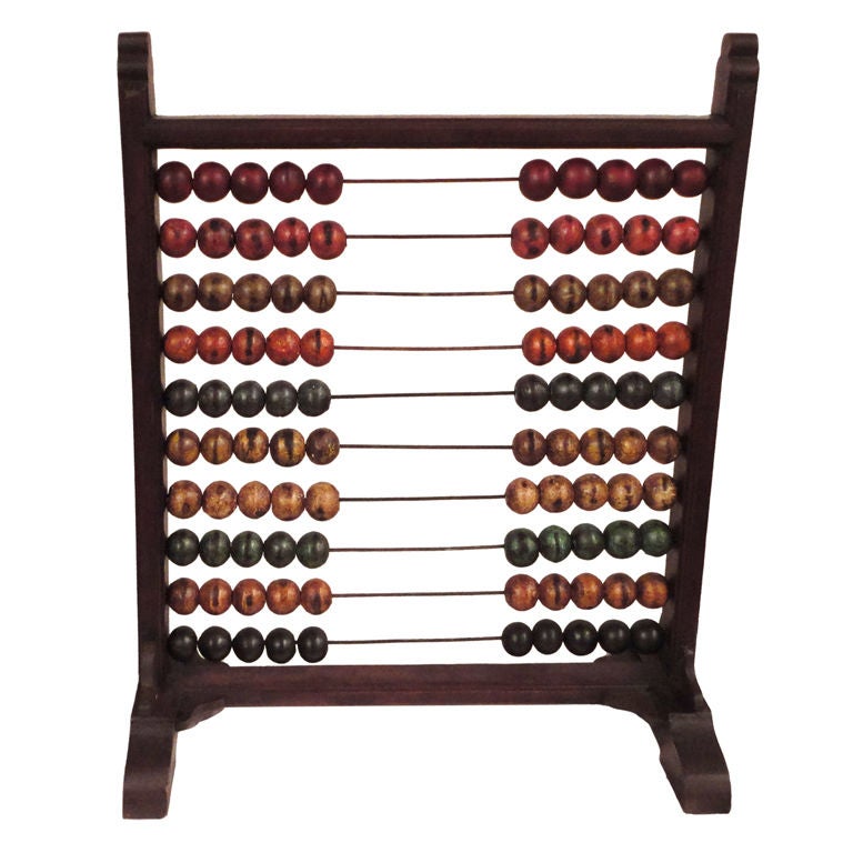 Rare 19thc Painted Table  Top Abacus  On Feet