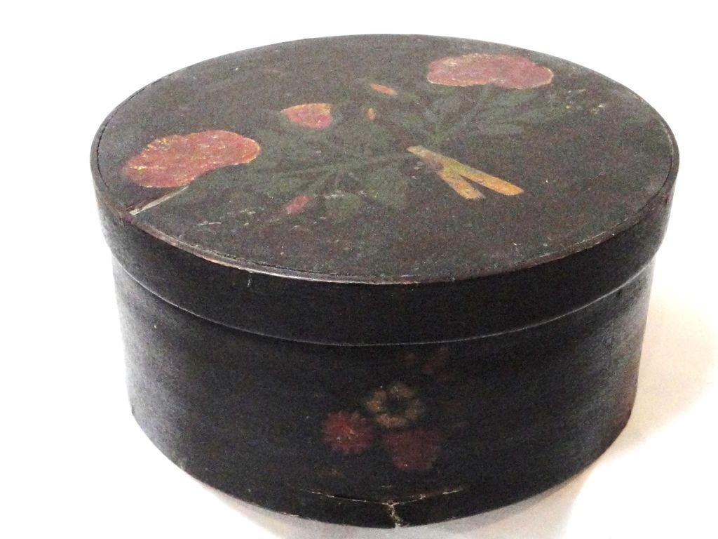 19THC Stack Of  Original Painted Black  Pantry Boxes 2
