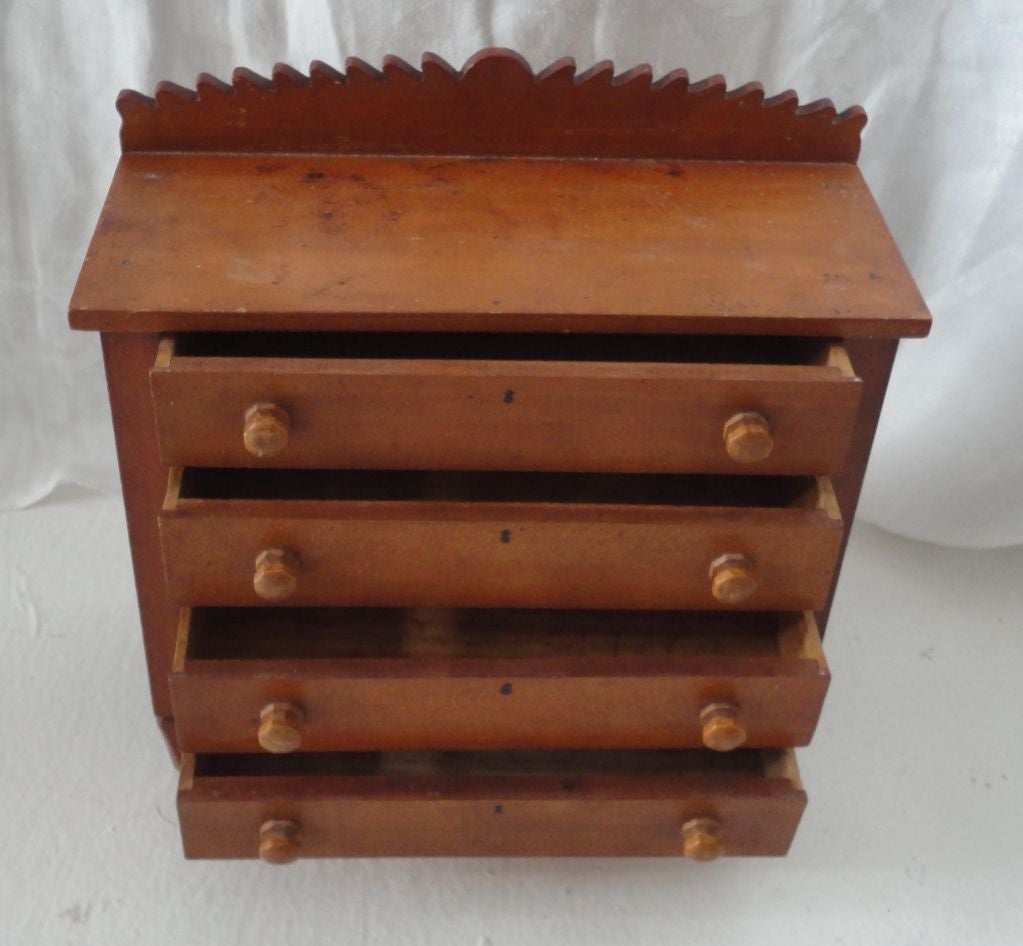 American 19THC Early Sheraton Minature Chest Of Drawers/Salesman Sample
