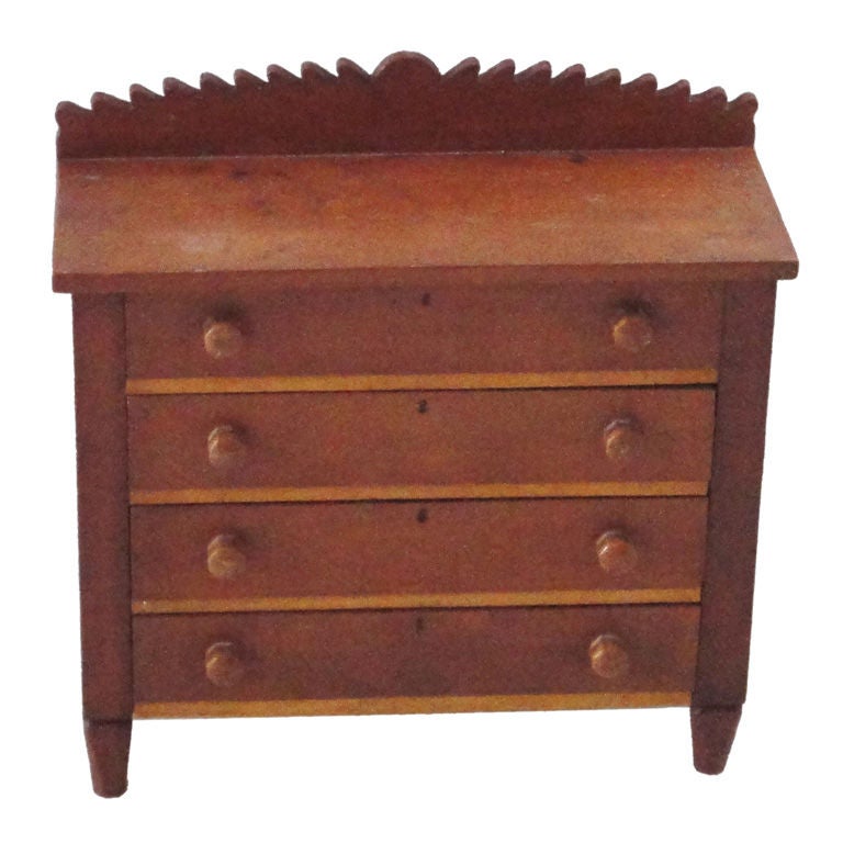 19THC Early Sheraton Minature Chest Of Drawers/Salesman Sample