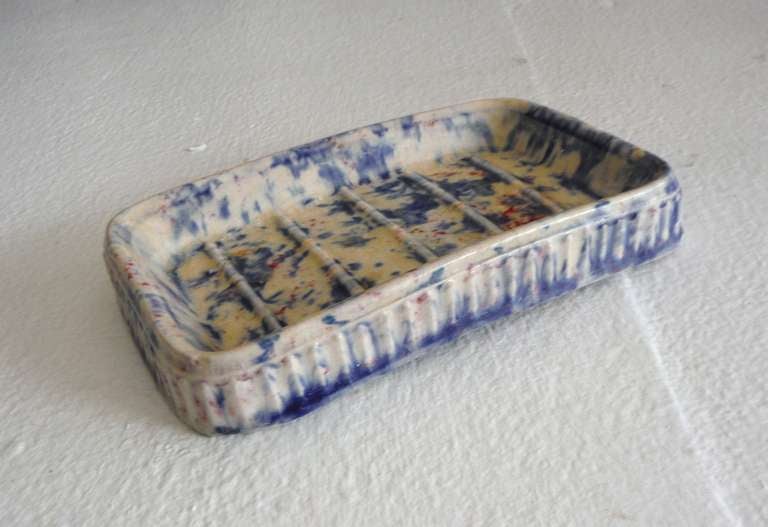 19thc Rare Sponge Ware Soap Dish
