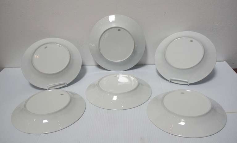 20th Century Set of Six Large French Ironstone Dinner Plates