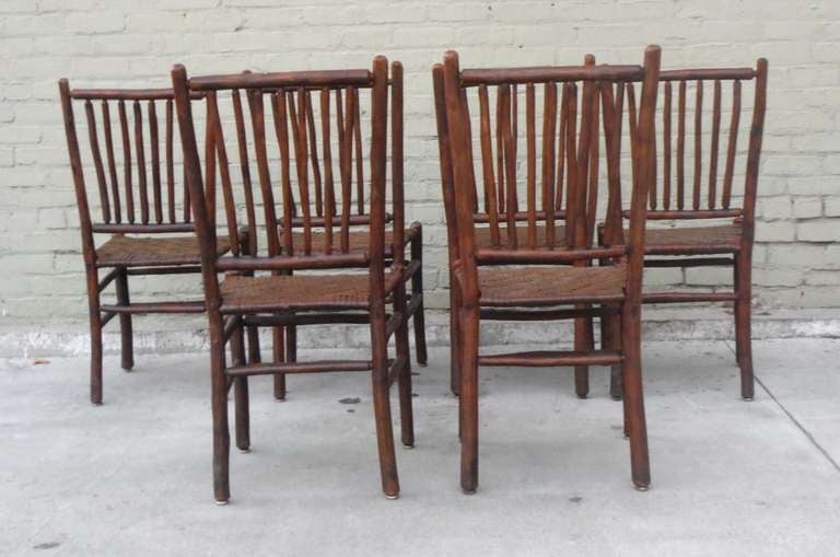 Set of Six Signed Old Hickory Rustic Chairs 1