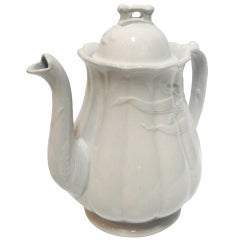 Antique Early English W & E Corn Ironstone Coffee Pot Wheat
