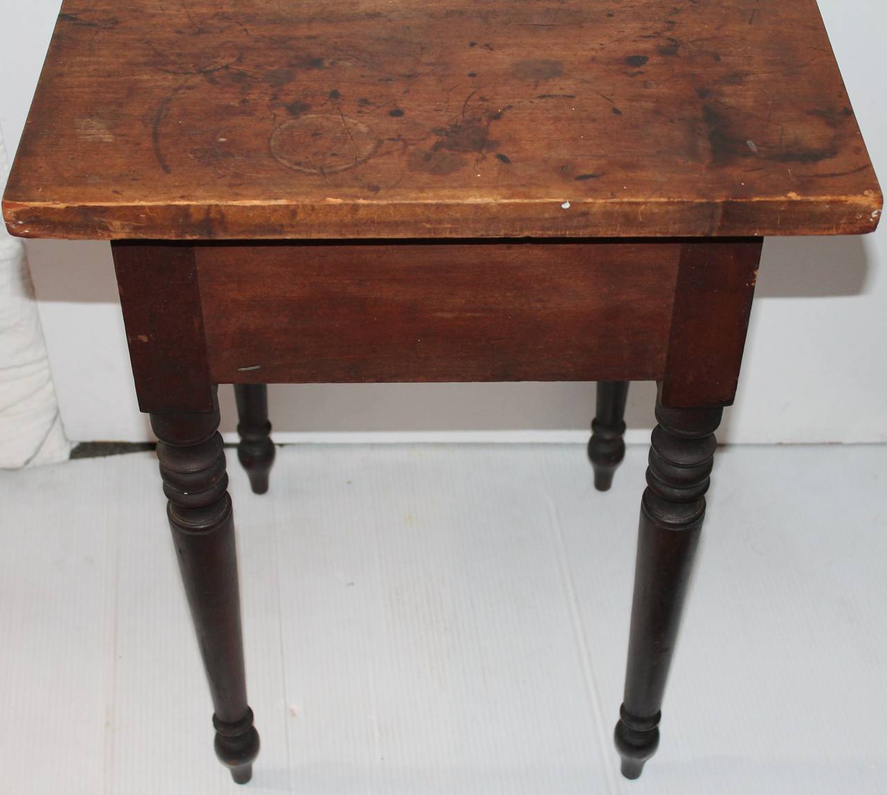 Wood 19th Century Cowboys Dry Surface One-Drawer Stand