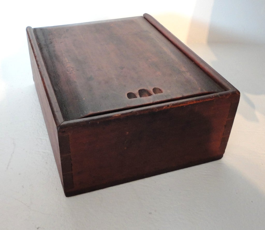 19thc Original Red Painted Candle Box From Pennsylvania