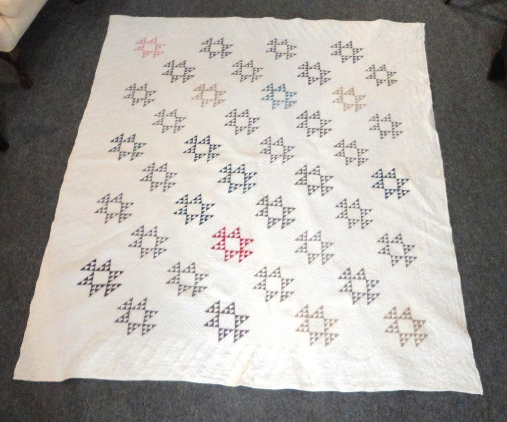 19thc Mini-pieced Flying Geese Quilt From New England