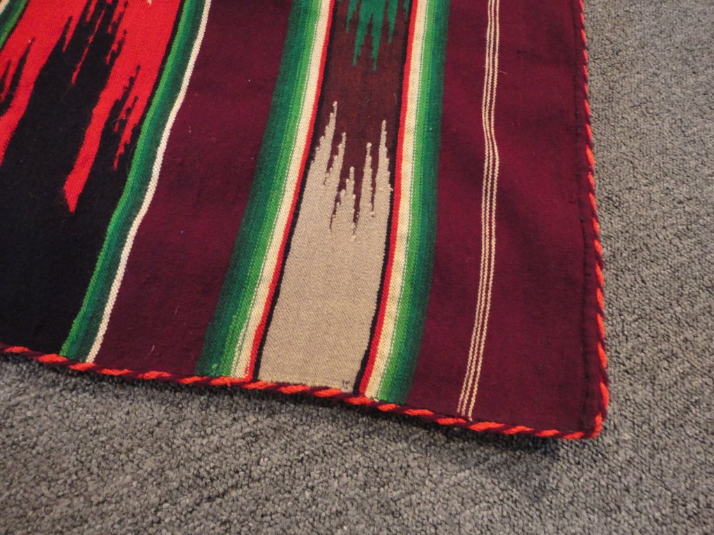 Very Rare Early Chimayo Sarape Indian Blanket W/ Rope Bidding 2