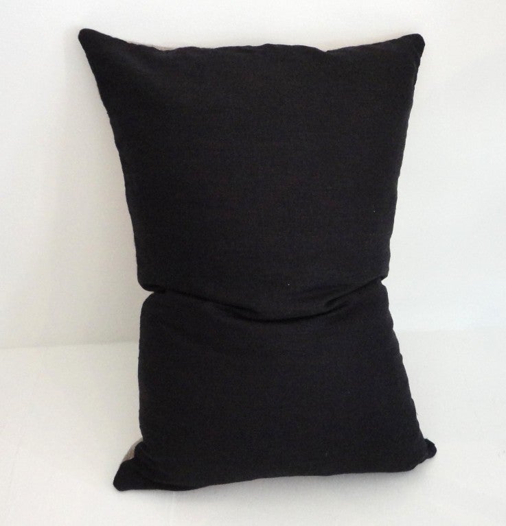 Laine Coussin graphique rare et inhabituel avec traversin de tissage Navajo en vente