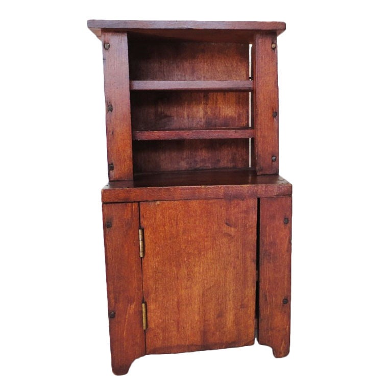 Miniature 19thc Salesman Sample Stepback Cupboard at 1stDibs