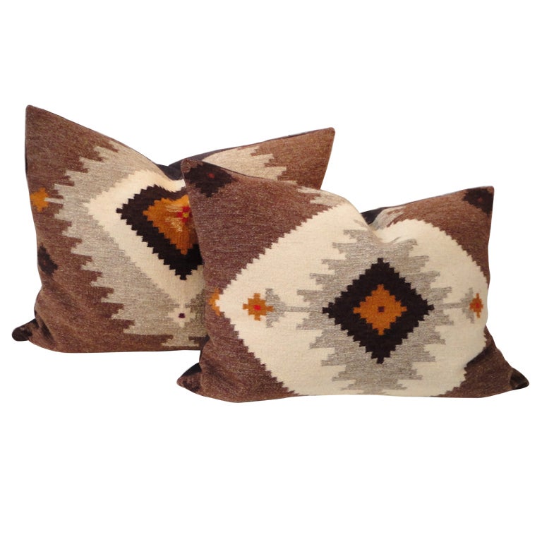 Large Navajo Weaving Bolster Pillows