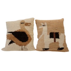 Pair Peruvian Indian Weaving Pillows/Hand Woven Front & Back