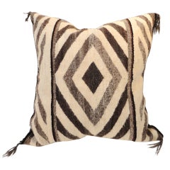 Navajo Saddle Blanket Weaving Pillow W/ Diamond Geometric Design