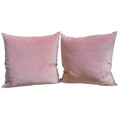 Vintage Pair of Dusty Rose Velvet Pillows