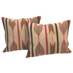 Pair of Navajo Indian Weaving Geometric Pillows