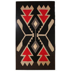 Mounted American, Hand Hooked Indian Design Rug 7