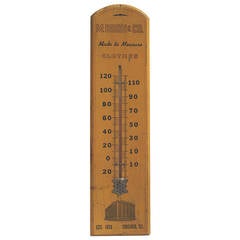 19th Century Original Mustard Painted, Wall Advertisment  Thermometer