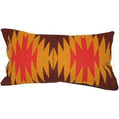 Vintage Navajo Indian Weaving Fibrant Bolster Pillow