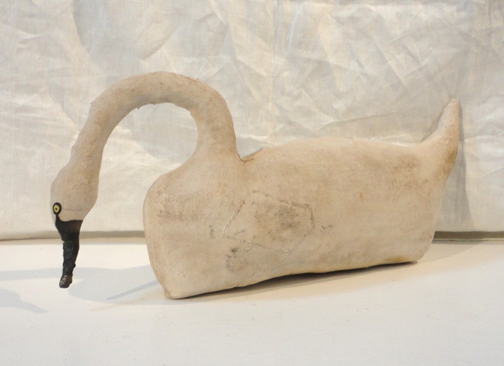 1940'S Original Painted & Handmade  Canvas Goose Decoy