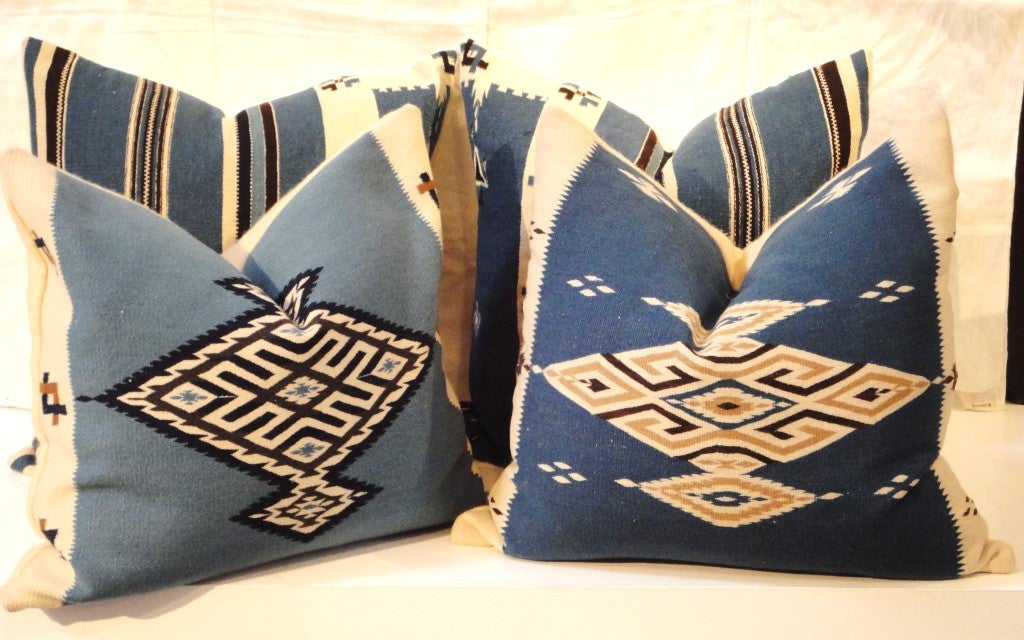 Texcoco Indian Weaving Pillows With Blanket Backing