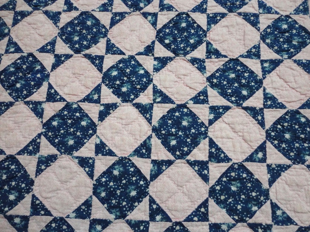 Early 19thc New England Great Mini Pieced Mounted Crib Quilt 2
